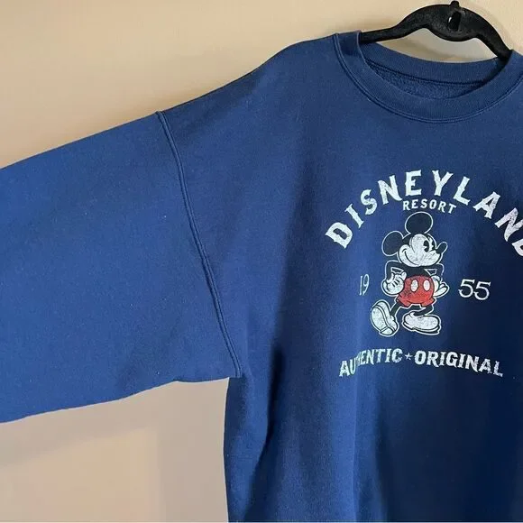 ✨ Disney Disneyland Blue Mickey Mouse Crewneck Sweatshirt Large - Picture 4 of 9